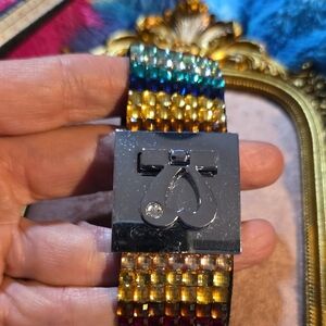 Forever 21 Multicolor Beaded Bracelet with Heart Charm